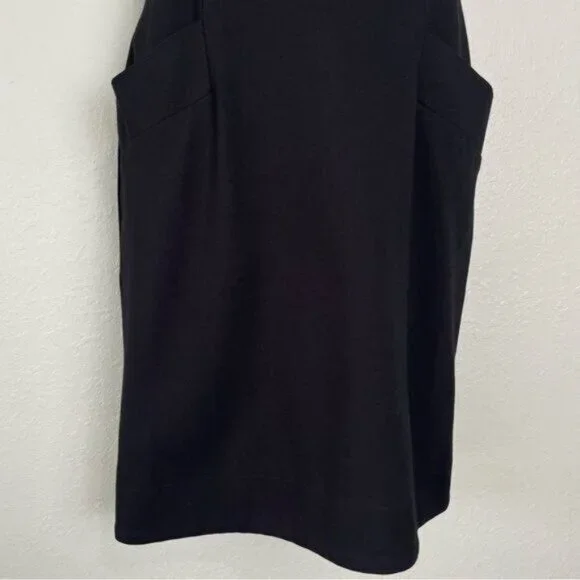 Gabby Skye black cream ruffle embellished‎ neck shift dress 10 pockets - Picture 5 of 11